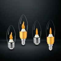 Ampoule LED C35 E14 E12 E27 à effet flamme dynamique, style Edison, pour ambiance festive de Noël, forme épée, laiteuse