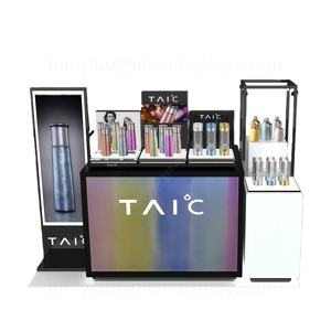 Ensemble de comptoirs d'exposition sur pied en métal pour cosmétiques et soins de la peau, stand pour centre commercial et magasin de détail, vitrine haut de gamme personnalisée - Product Image 6