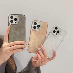 Funda para Teléfono Estilo Coreano con Lente de Cámara con Diamantes para <span class=keywords><strong>iPhone</strong></span> 17 <span class=keywords><strong>Pro</strong></span> <span class=keywords><strong>Max</strong></span> 16 15 14 13 <span class=keywords><strong>12</strong></span> 11, Funda Brillante - Product Image 2