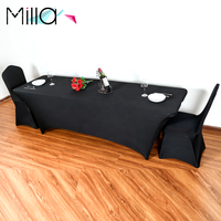 Housse de table rectangulaire en spandex de 6 pieds sur 8 pieds