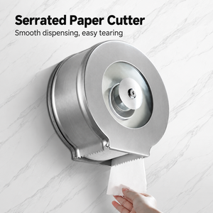 Stainless Steel Jumbo Roll Toilet <b>Paper</b> Dispenser Wall Mounted Lockable <b>Tissue</b> Holder for Commercial Restroom Hotel Bathroom - Product Image 3