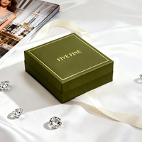 Boîte d'emballage de bijoux de luxe unique en carton bleu foncé, boîte de rangement pour bijoux en papier fin avec petite boîte cadeau à l'intérieur