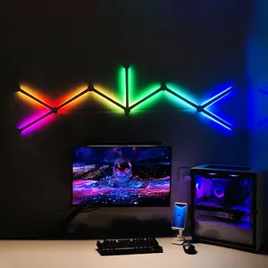 9pcs Smart Gaming Decorative Linear Lights 16 Million RGBIC Colors Splicing Led Wall Lights Atmosphere Backlight