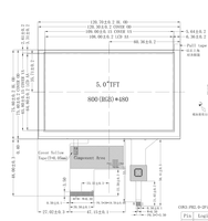 Module LCD carré LST 5 pouces 800x480 avec interface MIPI, écran tactile capacitif IPS 5 points pour instruments de communication