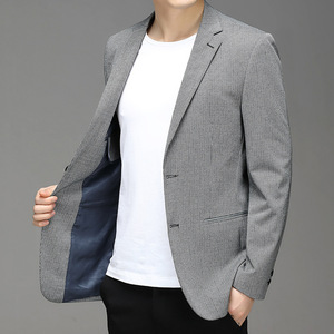 M-4XL autunno nuovo vestito da uomo d'affari versione coreana temperamento piccolo Plaid cappotto Casual Non in ferro - Product Image 3