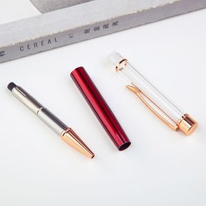 Stylo bille DIY rechargeable en métal vide avec paillettes de sable liquide et feuilles d'or, personnalisable avec logos imprimés, idéal pour cadeau d'enfant - Product Image 3