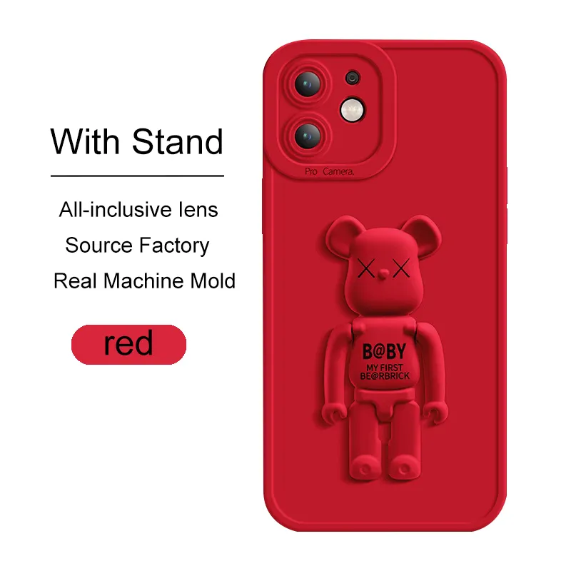 Luxury New Cool Cartoon Bear Phone Case For Apple iPhone 11 12 13 Pro 13 12 Mini Silicon Cover Fashion Bear Mobile Phone Case