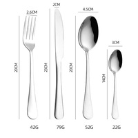 Ensemble de couverts en acier inoxydable doré poli miroir, 24 pièces, service pour 6 personnes, avec couteaux à steak