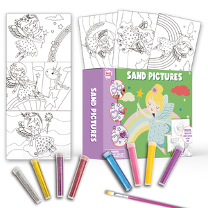 Montessori éducatif pour enfants pochoir dessins paillettes <span class=keywords><strong>sable</strong></span> <span class=keywords><strong>peinture</strong></span> Art Kit pour enfants papier Logo personnalisé unisexe enfants cadeau - Product Image 1