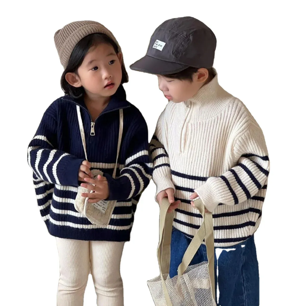 Clothing For Girls 2023 Autumn Winter New Arrival Sweet Academic Style Thickened Sweater For Boys Girls 0Y-8Y