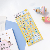 Feuille d'autocollants animaux mignons Nekoni, autocollants esthétiques chat, chien, cochon pour enfants, autocollants originaux pour l'intérêt des enfants