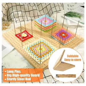 Cross-border wooden yarn knitting auxiliary board, square yarn knitting board, handmade DIY knitting board, <b>crochet</b> desktop - Product Image 2