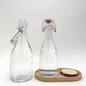 Vente en gros de bouteilles de bière en verre hermétiques de 350ml 500ml en forme de cône Kombucha en verre avec bouchons à tête pivotante - Product Image 5