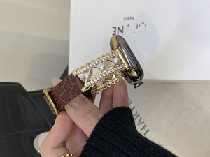 Correas de Reloj Inteligente con Perlas de Moda de 20 y 22 mm para Miband 10, Correa de Cuero para Apple Watch Series <span class=keywords><strong>11</strong></span>, 10, 9, <span class=keywords><strong>8</strong></span>, 45 mm, 38 mm - Product Image 6