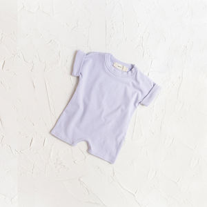 Style coréen décontracté barboteuse doux à manches courtes tenue d'été avec fermeture à bouton couleur pure pour 3-6 <span class=keywords><strong>mois</strong></span> 6-<span class=keywords><strong>9</strong></span> <span class=keywords><strong>mois</strong></span> taille mignonne - Product Image 6