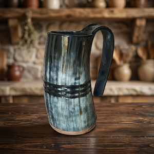 Tasses en corne de bœuf naturelle de style vintage, compatibles lave-vaisselle, écologiques, style américain, pour le camping, pour la bière et le vin - Product Image 1