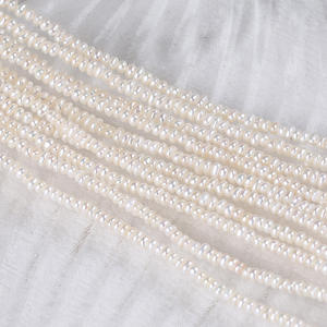 Perlas de Agua Dulce Naturales Planas y Redondas Blancas de 2-3 mm de Zhuji al por Mayor, Material Hecho a Mano para DIY, Perlas de Colores Combinables - Product Image 4