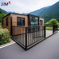 JJM Villa préfabriquée de luxe à 2 chambres, prête à l'emploi, en acier léger, maison préfabriquée miniature, maison portable extensible