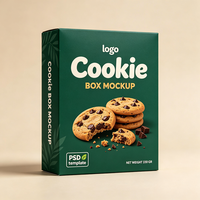 Boîte à biscuits vert foncé imprimée offset de qualité supérieure, expédition rapide en 72h, emballage en carton biodégradable