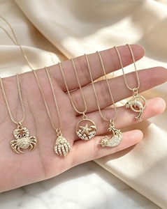Gold Plated Zircon Sea Animal Pendant Necklace Fashion Jewelry Design Link <b>Chain</b> Micro Insert Jewelry for Women Pendant Necklace - Product Image 3
