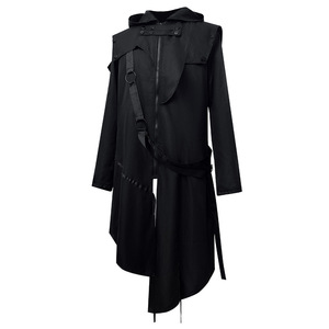 Capa con capucha gótica medieval para hombre, larga, negra, de poliéster, para las cuatro estaciones, disfraz para Halloween y cosplay - Product Image 2