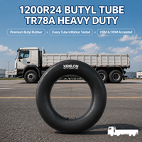 1200R24 1200-24 Heavy-duty Truck Inner Tube, Butyl Rubber, with V3045/V3065 Valve, Suitable for Long-haul Trucks and Buses