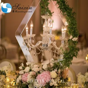 結婚式のテーブルの装飾のためのZT-407Cゴージャスなクリスタルアクリルシャンデリアスタンド
