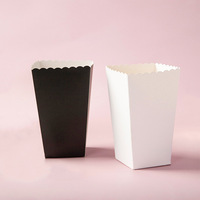 Blanc et noir logo imprimé personnalisé sortir différentes tailles d'emballage alimentaire jetable cinéma frites collations boîte de pop-corn