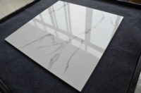 Carreaux de sol en céramique et porcelaine effet marbre moderne, blanc brillant, antidérapants