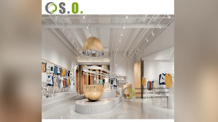 Modern Baby Garment Shop Ideas Display Counter Design Kids Clothes