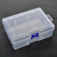 Boîtes en plastique rectangulaires vides, organiseurs de rangement avec couvercles à charnières