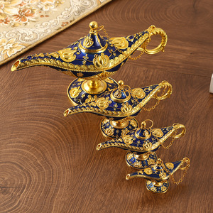 Lampe magique de génie d'Aladdin vintage - Ornement artisanal en métal de style européen rétro - Lampe à huile de luxe pour la décoration de la maison - Product Image 5