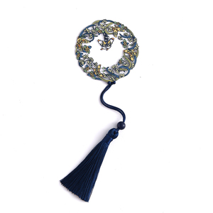 Marcapáginas de Metal Personalizado de Color Azul con Borla, Nuevo Diseño, Venta Caliente - Product Image 1