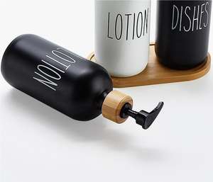 Flacon rond en verre pour désinfectant pour les mains, avec un aspect haut de gamme, adapté au gel douche, avec <span class=keywords><strong>pompe</strong></span> à pression et logo imprimé sur le flacon - Product Image 5