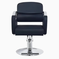 Chaise de barbier réglable avec siège en cuir synthétique, rotation à 360 degrés et pompe hydraulique professionnelle pour salon de coiffure