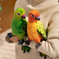 Jouets en peluche personnalisés ODM colorés d'animaux de la faune du zoo, super doux, en coton PP et maille, vente en gros pour enfants, poupées en peluche de perroquet
