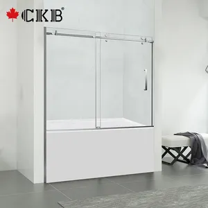 CKB Wholesale Price Modern Chrome Brushed Nickel Matt Black Sliding Frameless Shower Door