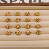 Fermoir de collier rond simple rangée en acier inoxydable plaqué or 18 carats pour la fabrication de bijoux DIY (bracelets, perles)