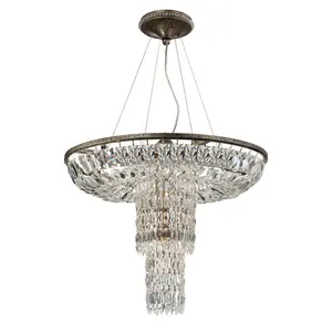 19 du milieu du siècle longue chaîne lustre nouveau luxe moderne haut plafond k9 cristal empire éclairage pour salon escalier villa