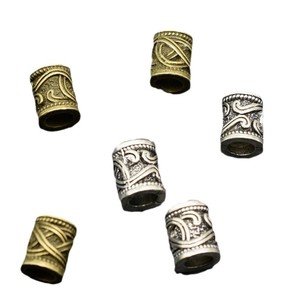 Runas vikingas, cuentas de agujeros grandes, cuentas de cabello para trenzas, anillo de extensión de cabello, accesorios de aleación de zinc DIY, extensión de cabello rastas - Product Image 5