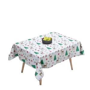Rechteckiges Weihnachts-Tischtuch PEVA-Band mit Weihnachtsbaum aufgedruckt Feiertag Inneneinsatz dekorative Tischbezug