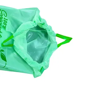 2024 Offre Spéciale 100% Sac à cordon biodégradable compostable Produits ménagers