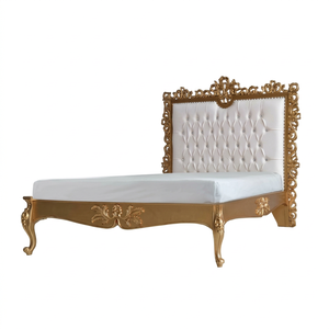 Juego de Muebles de Dormitorio Francés de Diseño Contemporáneo de Lujo en Caoba, Cama de Estilo Italiano Tallada a Mano, Camas de Madera Maciza - Product Image 1