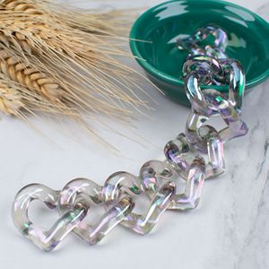 Chaîne à maillons en acrylique en forme de cœur DIY 21*19mm, accessoires <span class=keywords><strong>pour</strong></span> bracelets, boucle de chaîne cœur Mabel, ceintures de sac DIY - Product Image 3