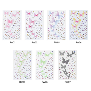 ملصقات عيون على شكل فراشات ساحرة بالجملة، مجوهرات وجه كريستالية ثلاثية الأبعاد، ملصقات وجه ذاتية اللصق للمهرجانات وحفلات التنكر - Product Image 3