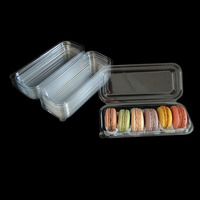6 pièces boîtes d'emballage de Macaron jetables clair PET blister à clapet pour affichage de nourriture pour gâteau bonbons biscuit affichage boîte en plastique