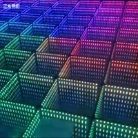 Pista de baile LED RGB 3D Luz de matriz a todo color con marco de acero IP65 20W Control de potencia DMX512 para DJ