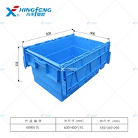 Vente en gros de boîtes logistiques écologiques Boîte de rangement pour conteneurs empilables Boîte de déménagement en plastique avec couvercle