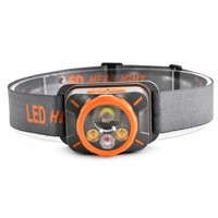 Lámpara Frontal LED Recargable USB C de 400 Lúmenes con Sensor de Movimiento de Mano, Atenuación Gradual, Luz Estroboscópica Roja para Trabajo al Aire Libre y Emergencias