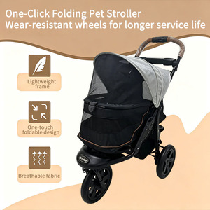 JXB PG8350 Carrito de Paseo <span class=keywords><strong>para</strong></span> Mascotas de 3 Ruedas con Rueda Trasera Grande, Ligero, <span class=keywords><strong>para</strong></span> <span class=keywords><strong>Perros</strong></span> y Gatos Pequeños y Medianos - Product Image 2